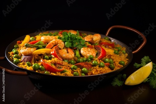 Saffron Delight: Paella, A Flavorful Spanish Rice Dish © Kristian