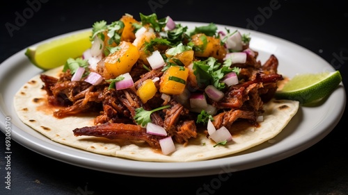 Tacos al Pastor: Spit-Grilled Pork Tacos with Pineapple, Onions, and Cilantro