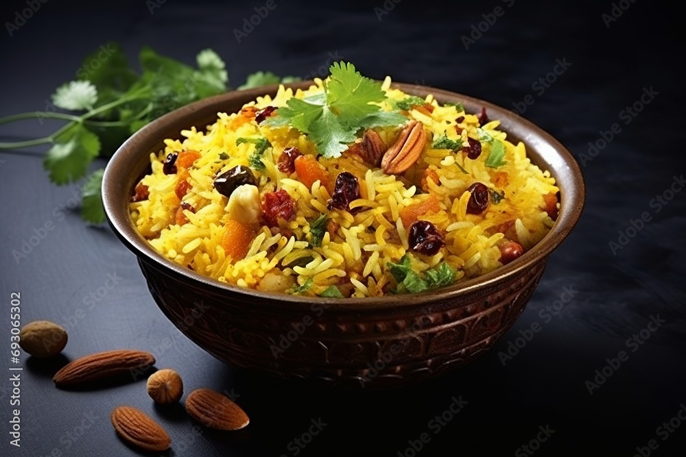 Biryani: Flavorful Indian Mixed Rice Dish with Spices and Meat or Vegetables
Biryani: Flavorful Indian Mixed Rice Dish with Spices and Meat or Vegetables
