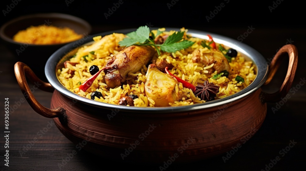 Biryani: Flavorful Indian Mixed Rice Dish with Spices and Meat or Vegetables

