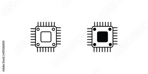 motherboard icon with white background vector stock illustration