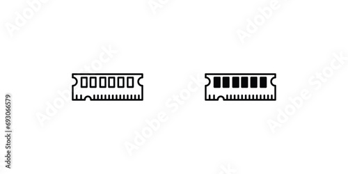 ram module icon with white background vector stock illustration
