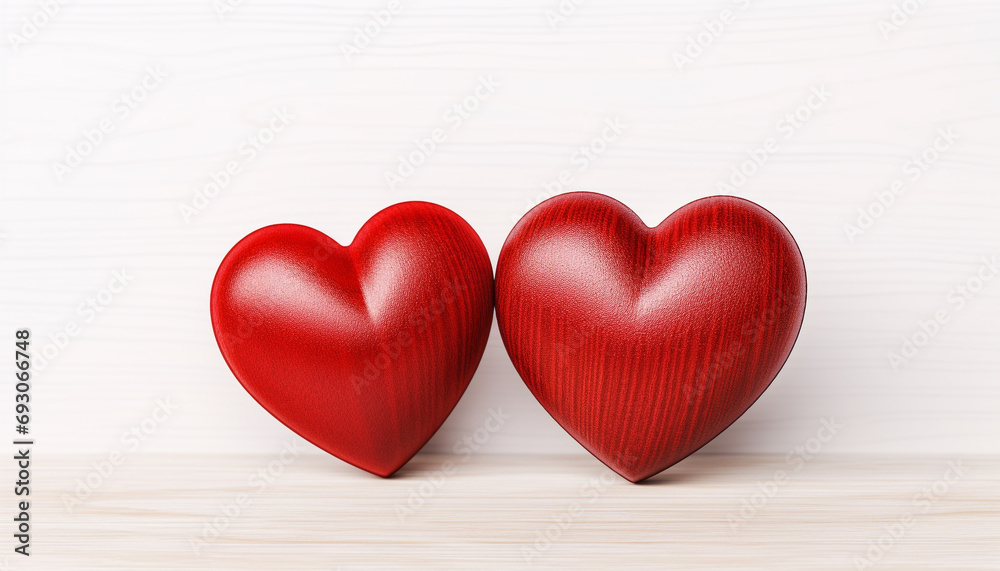 Love and romance symbolized by heart shaped wood generated by AI