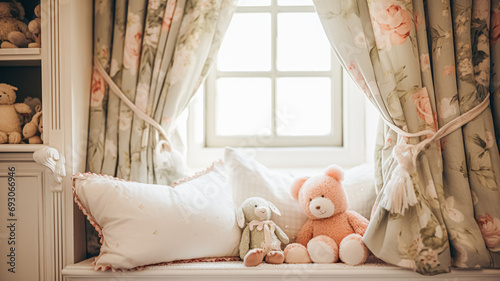 Baby room decor and interior design inspiration in the English countryside style cottage photo