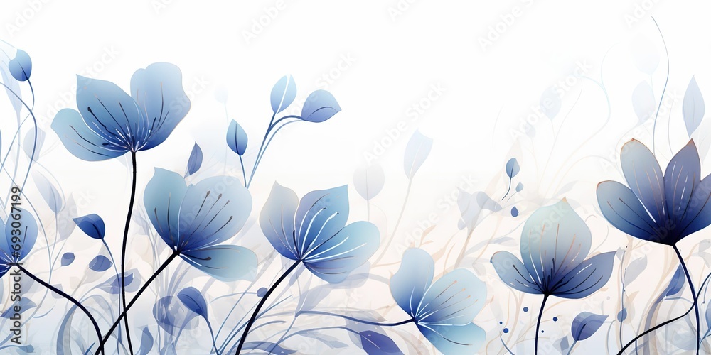 Naklejka premium Floral background, generative ai
