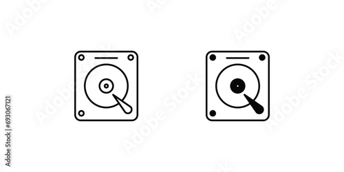 hard disk drive(hdd) icon with white background vector stock illustration