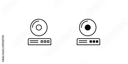 cd dvd drive icon with white background vector stock illustration