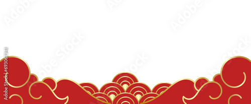 background chinese new year banner vector pattern dragon scales and cloud photo