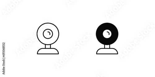 webcam icon with white background vector stock illustration