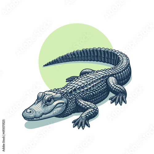 Alligator or crocodile flat vector illustration.