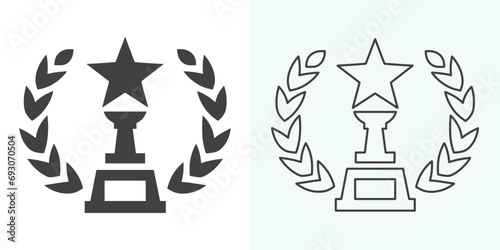 Winner trophy icon vector  symbol of victory event. trophy icon in trendy flat style. Trophy Icon. Professional  pixel-perfect icons optimized for both large and small resolutions.