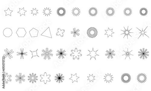 Stars Vector Shape line collection.