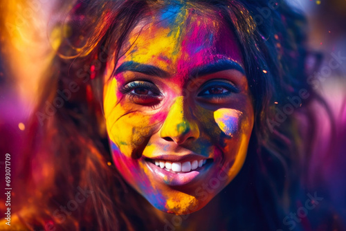 Traditional Elegance: Portrait of a Holi Dancer in India