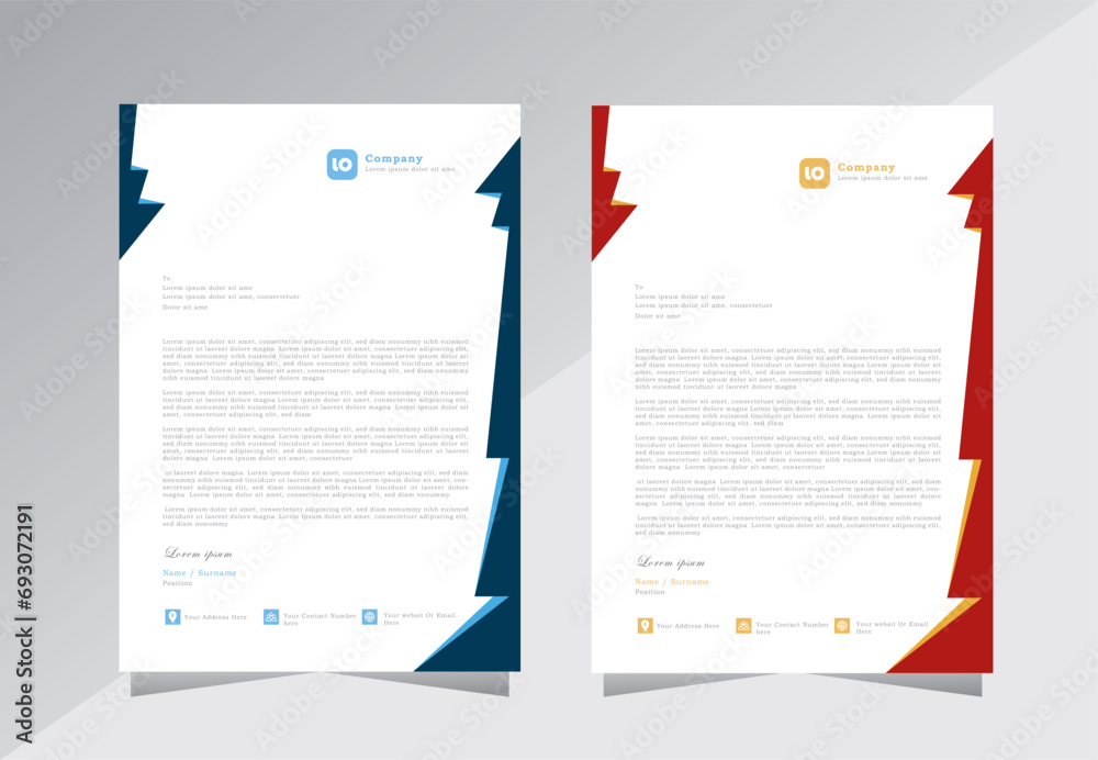 Letterhead, Letterhead design, Business style letter head templates for your project design, Vector illustration.