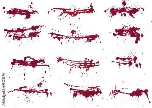 Red ink blood splatter collection. red blood ink splat background set. Blood paint splatter set