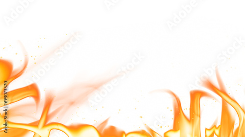 realistic fire flame effect on transparent background