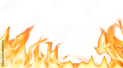 realistic fire flame effect on transparent background