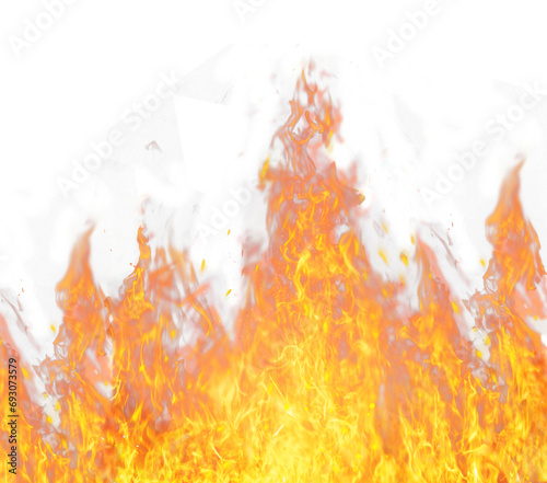 realistic fire flame effect on transparent background