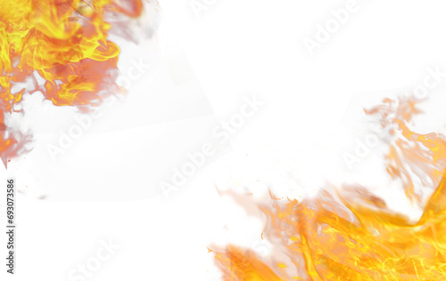 realistic fire flame effect on transparent background