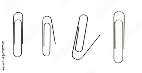 realistic metal paper clips on transparent background photo