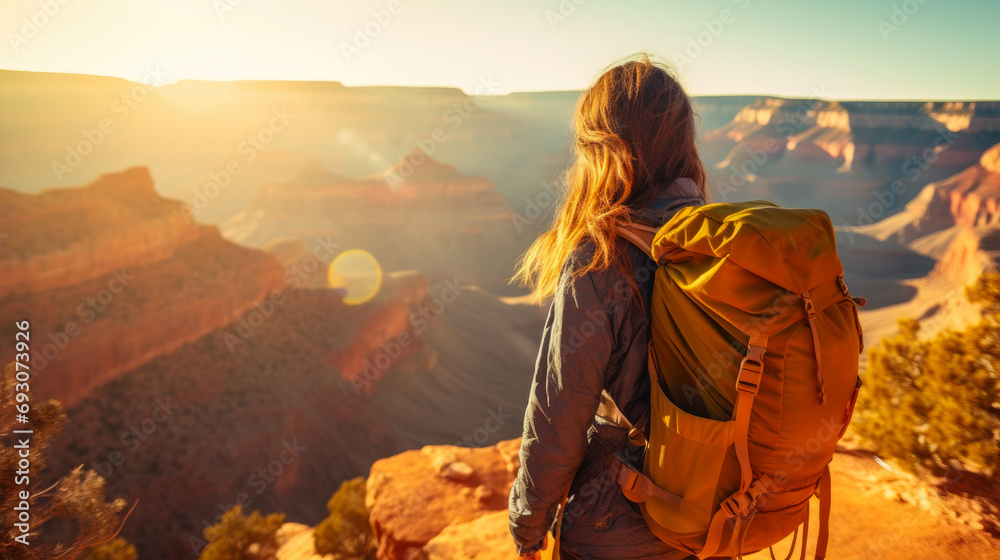 Solo Explorer: Woman Revels in Grand Canyon's Autumn Splendor