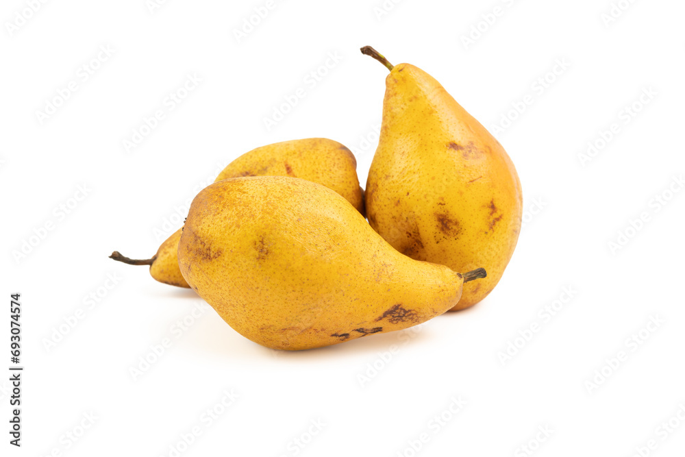 Pears on a white background close-up Pears on a white background close-up