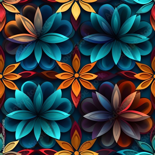 Abstract floral background with seamless pattern