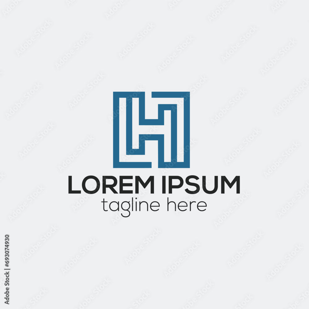 Creative H letter logo design concept isolated vector template for business illustration