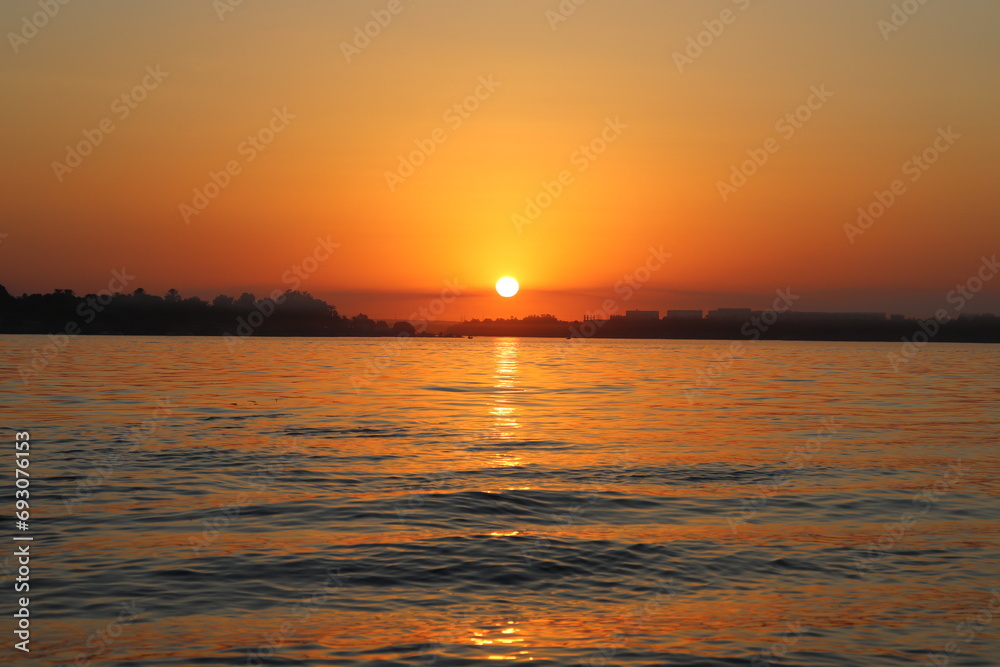 Beautiful sunset over the river Nile 
