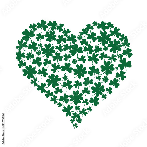 Green shamrock clover vector icon. St Patrick day symbol, leprechaun leaf sign. Shamrock clover isolated, flat decorative element. Logo illustration.