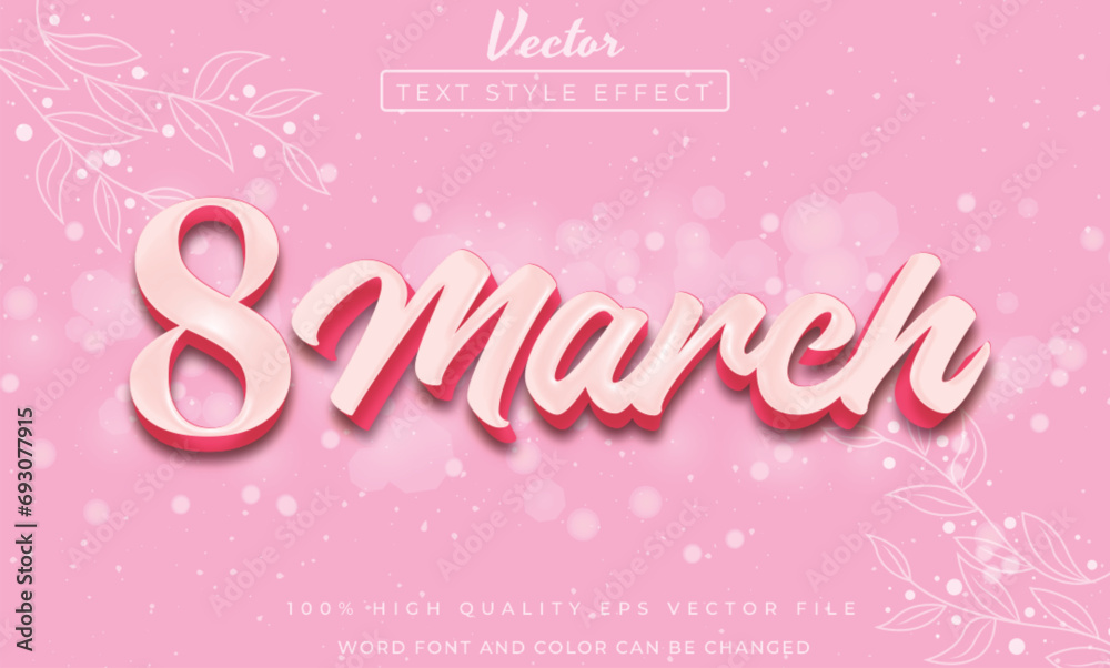 8 march text editable style effect