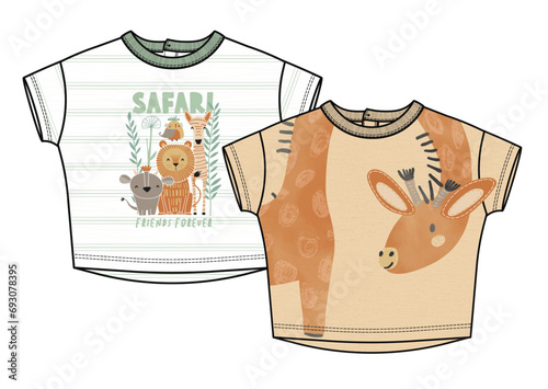 Baby Body suit, Baby Romper, baby dress, baby one piece suit, baby clothes, baby fashion flat cad