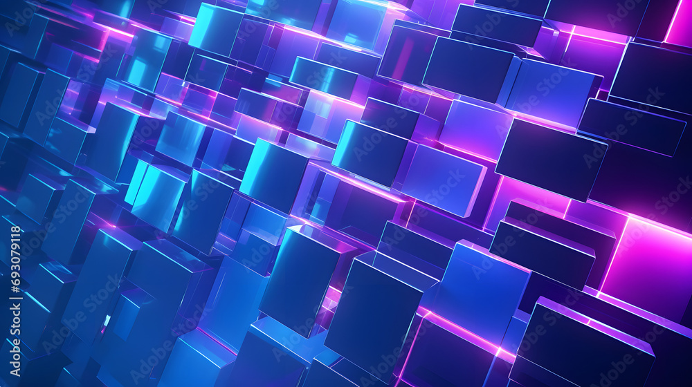 3d rendering of purple and blue abstract geometric background. Scene for advertising, technology, showcase, banner, game, sport, cosmetic, business, metaverse. Sci-Fi Illustration. Product display 3d rendering of purple and blue abstract geometric background. Scene for advertising, technology, showcase, banner, game, sport, cosmetic, business, metaverse. Sci-Fi Illustration. Product display