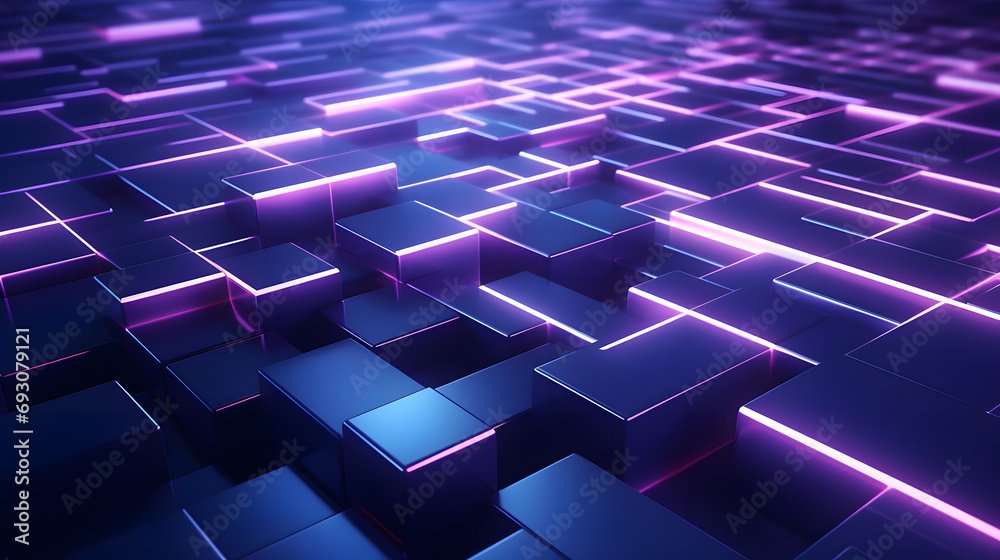3d rendering of purple and blue abstract geometric background. Scene for advertising, technology, showcase, banner, game, sport, cosmetic, business, metaverse. Sci-Fi Illustration. Product display 3d rendering of purple and blue abstract geometric background. Scene for advertising, technology, showcase, banner, game, sport, cosmetic, business, metaverse. Sci-Fi Illustration. Product display