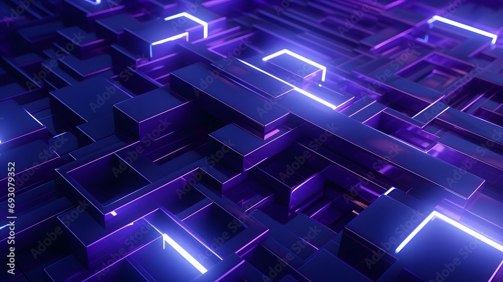 3d rendering of purple and blue abstract geometric background. Scene for advertising, technology, showcase, banner, game, sport, cosmetic, business, metaverse. Sci-Fi Illustration. Product display 3d rendering of purple and blue abstract geometric background. Scene for advertising, technology, showcase, banner, game, sport, cosmetic, business, metaverse. Sci-Fi Illustration. Product display
