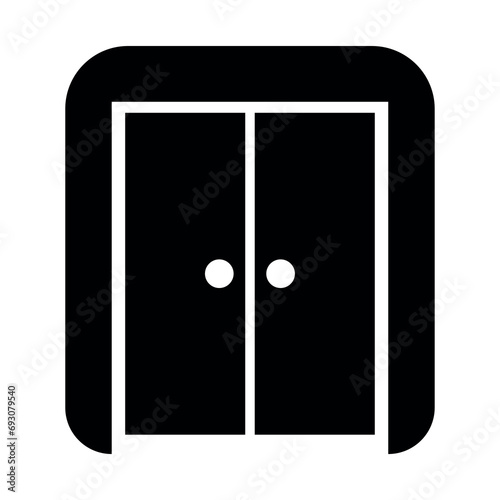 Door black vector icon on white background