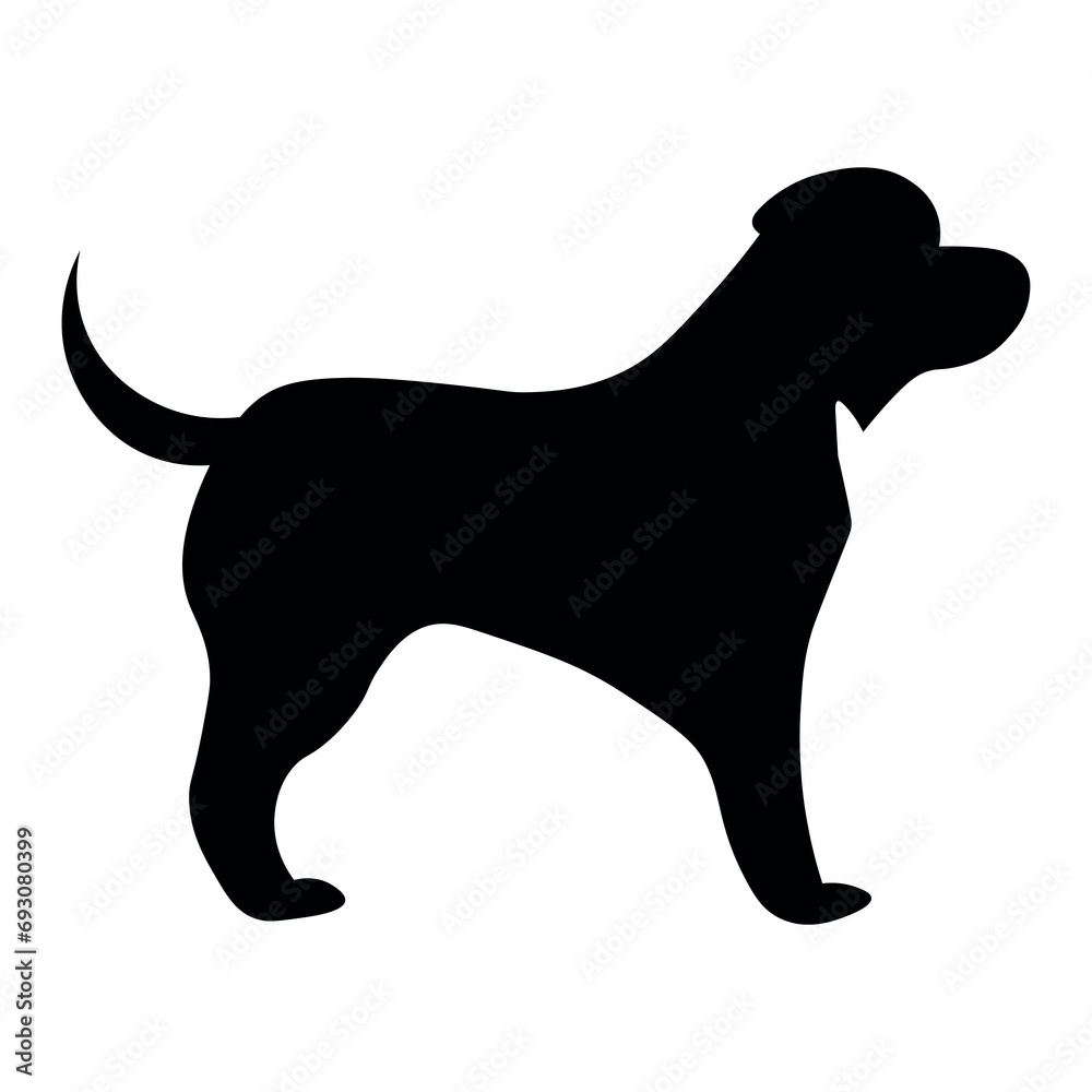 Dog black pictogram on white background