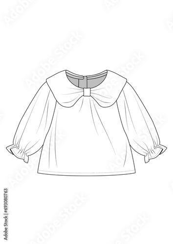 Baby fashion Top, baby clothes, fashion illustration, fashion cad