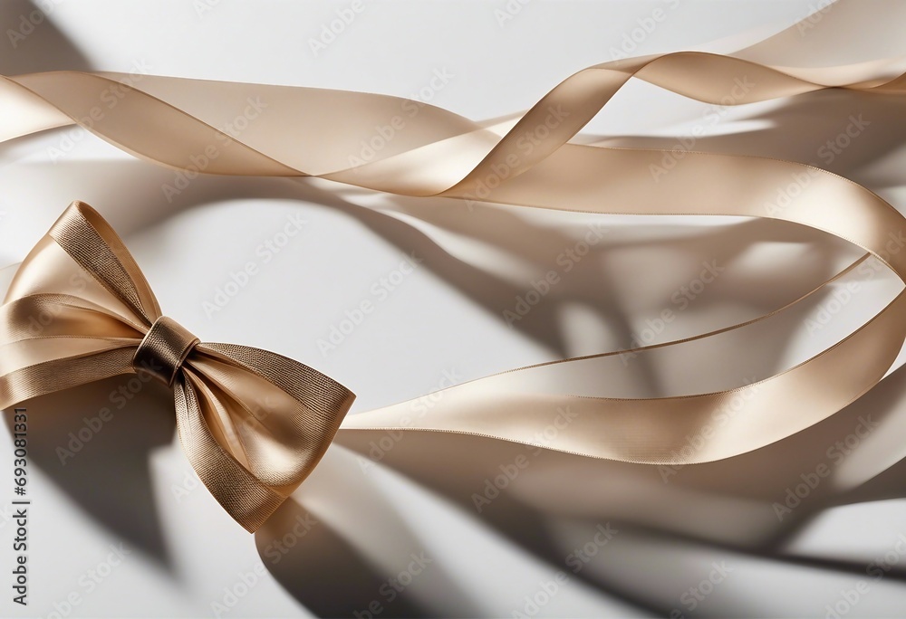 Crossed silk ribbons and a bow isolated on white or transparent background Crossed silk ribbons and a bow isolated on white or transparent background