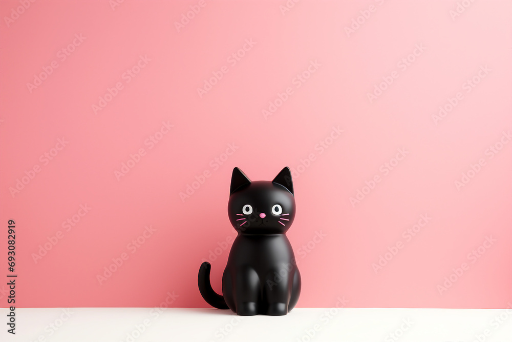 minimalist cute Cat doll Solid Colored Backdrops