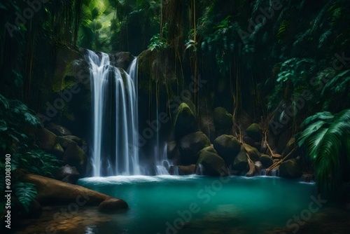 waterfall in the forest © Muhammad