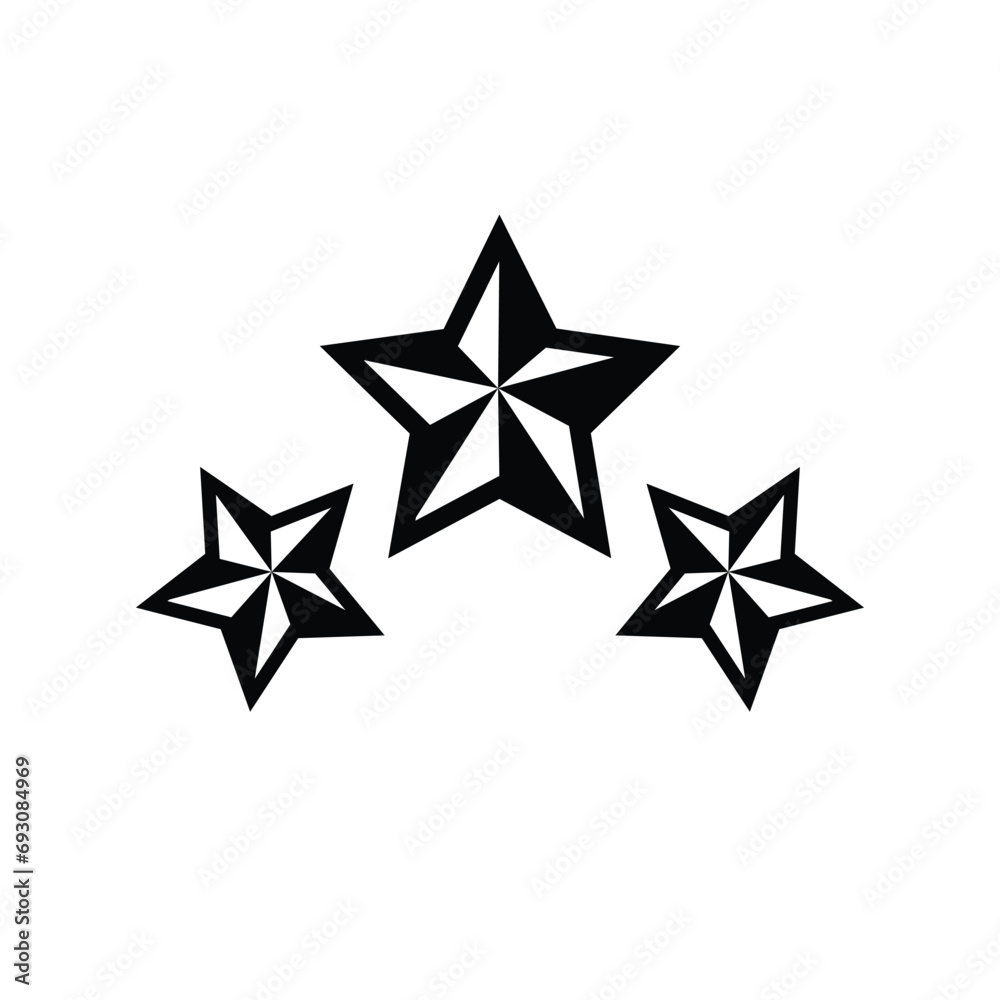 Obraz premium Star icon in flat design. Star icon on white background. Vector illustration.
