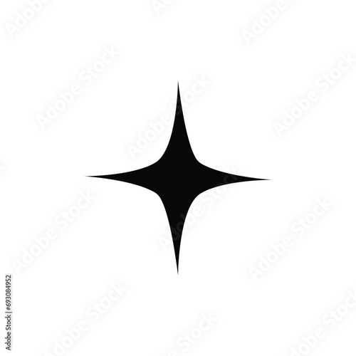 Star icon in flat design. Star icon on white background. Vector illustration.