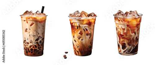 Delicious Iced coffee, set png transparent