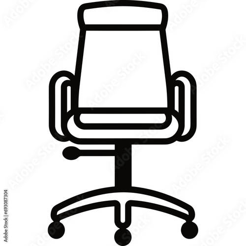  ergonomic office chair outline vector