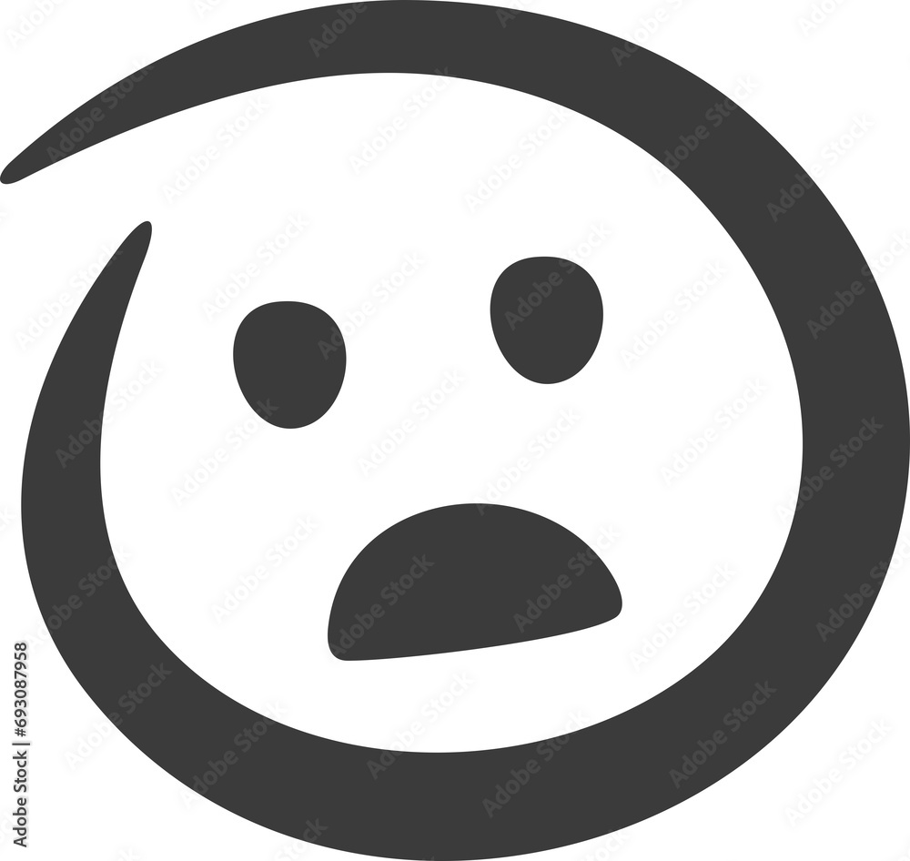 Abstract confused emoji face flat style. Linear round character faces Abstract confused emoji face flat style. Linear round character faces