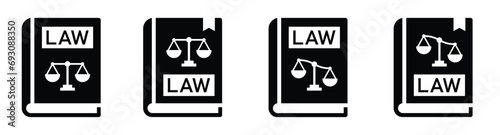 Law book icon, Justice book icon, vector illustration