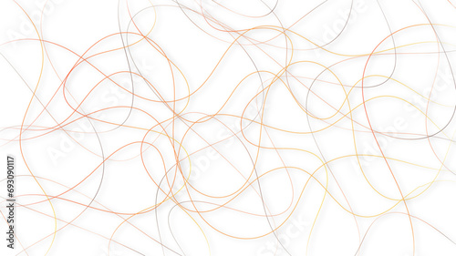 Colorful random pattern line stroke on a transparent background. Decorative pattern with tangled curved lines. Random chaotic lines abstract geometric pattern vector background.