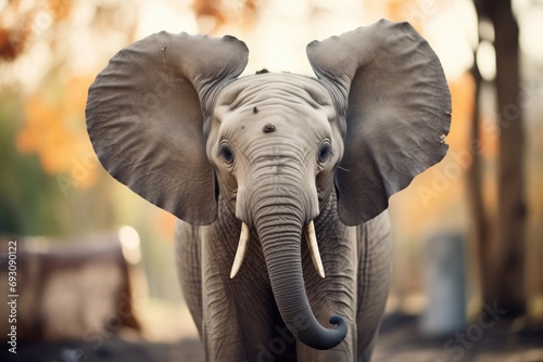 elephant with large ears fanning itself