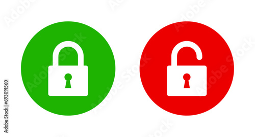 Locked and unlocked lock icon photo